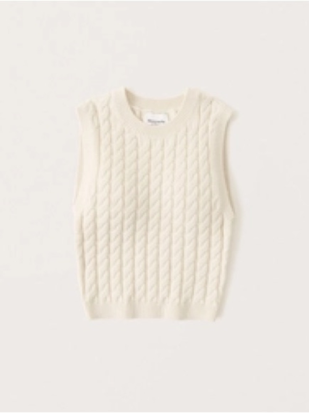 Abercrombie & Fitch Cream Cable Knit Sleeveless Sweater Vest